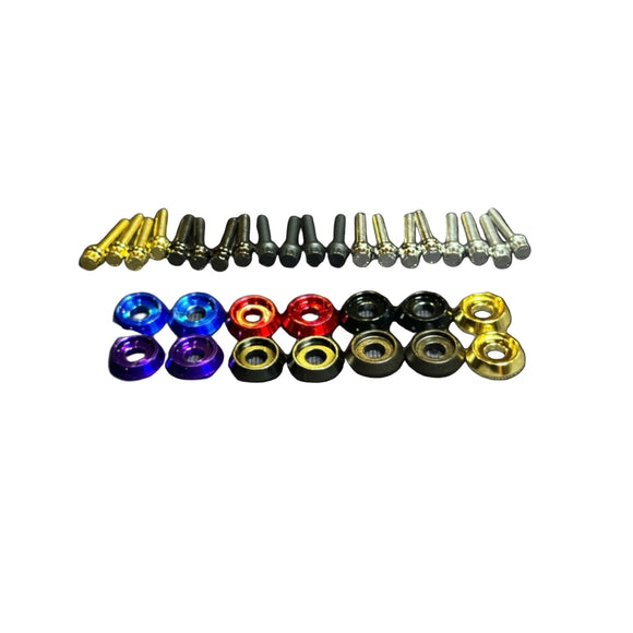 ARP stainless steel Harley-Davidson bolts with multicolor anodized collars by Bamco