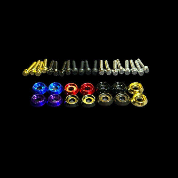 Pile of BAMCO ARP stainless steel bolts for Harley-Davidson, 23.5+ Road Glide/Street Glide Windshield ARP Kit