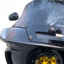 Bamco ARP stainless steel windshield bolts with gold CNC washers on black Harley-Davidson Low Rider ST fairing