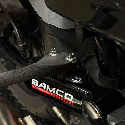Close-up of BAMCO ARP stainless bolts installed on a Harley-Davidson 06-17 Dyna, 06-17 Dyna Passenger Peg ARP Kit