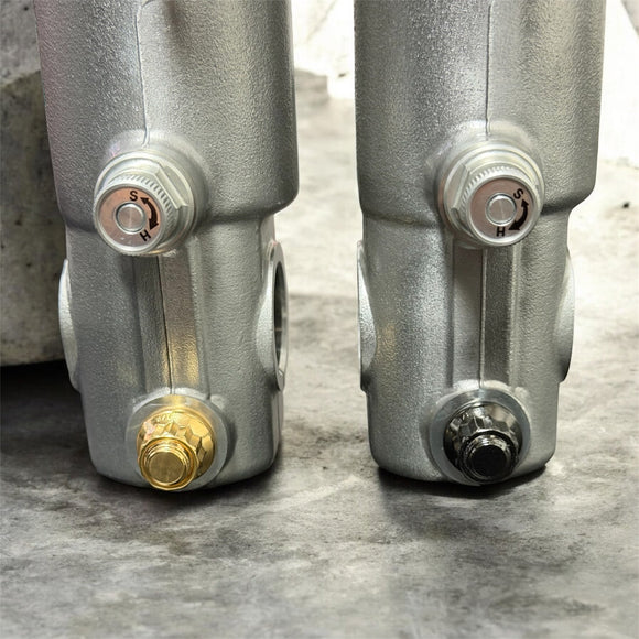 Pile of BAMCO ARP stainless steel bolts for Harley-Davidson, 39mm Front Axle Pinch Bolt ARP Kit