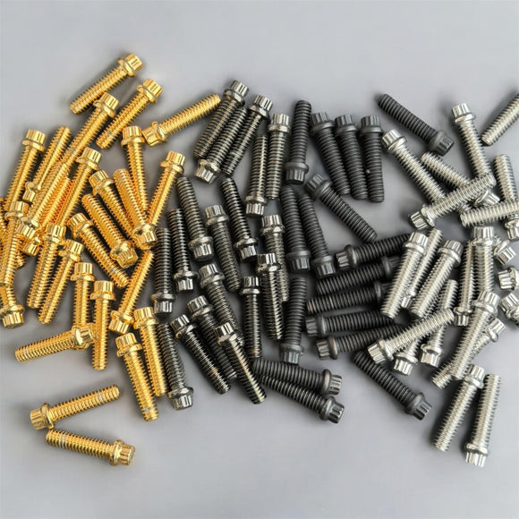 Close-up of BAMCO ARP stainless bolts installed on a Harley-Davidson Evo, Evo & S&S Pushrod/Tappet Cover ARP Kit