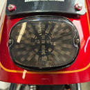 Close-up of BAMCO ARP stainless bolts installed on a Harley-Davidson Harley, Brake Light ARP Kit