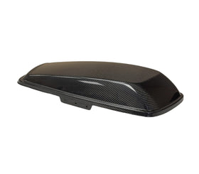 Gloss carbon fiber saddlebag lid with rubber gasket and mounting tab for Harley‑Davidson Touring models (2014–2025)