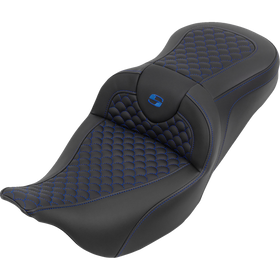 Saddlemen Roadsofa Seat Without Backrest Dragon Stitch Blue Stitch FLH/FLT '08-'25