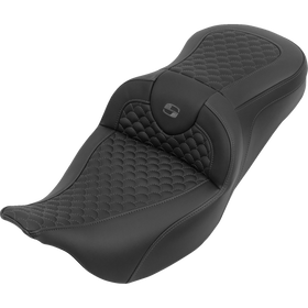 Saddlemen Roadsofa Seat Without Backrest Dragon Stitch Gray Stitch FLH/FLT '08-'25