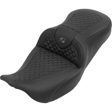 Saddlemen Roadsofa Seat Without Backrest Dragon Stitch Gray Stitch FLH/FLT '08-'25