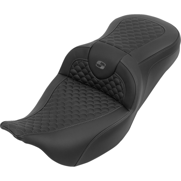 Saddlemen Roadsofa Seat Without Backrest Dragon Stitch Gray Stitch FLH/FLT '08-'25
