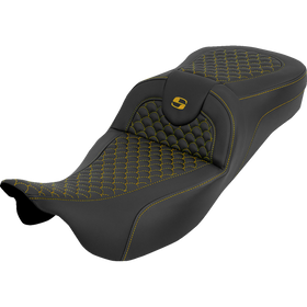 Saddlemen Extended Reach Roadsofa Seat Dragon Scale W/O Backrest Gold Stitch FLH/FLT '08-'25