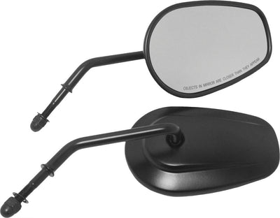 OEM STYLE TAPERED SHORT STEM MIRRORS - BLACK