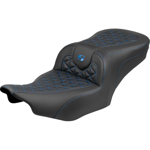 Saddlemen Roadsofa Seat Without Backrest Blue Stitch FLH/FLT '23-'25