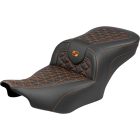Saddlemen Roadsofa Seat Without Backrest Orange Stitch FLH/FLT '23-'25