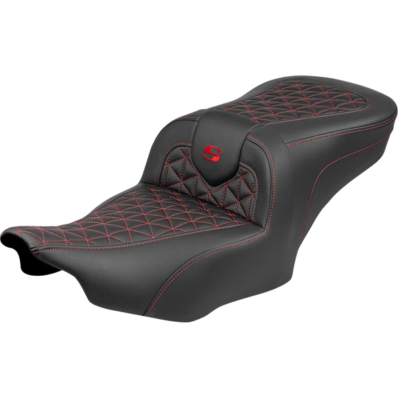 Saddlemen Roadsofa Seat Without Backrest Red Stitch FLH/FLT '23-'25