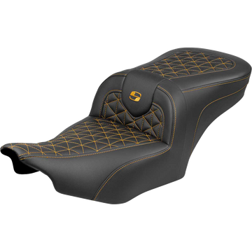 Saddlemen Roadsofa Seat Without Backrest Gold Stitch FLH/FLT '23-'25