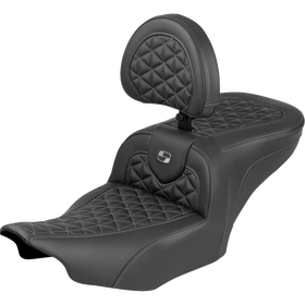 Saddlemen Roadsofa Seat with Backrest Gray Stitch FLH/FLT '23-'25