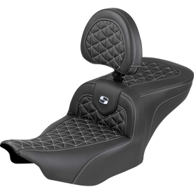 Saddlemen Roadsofa Seat with Backrest Silver Stitch FLH/FLT '23-'25