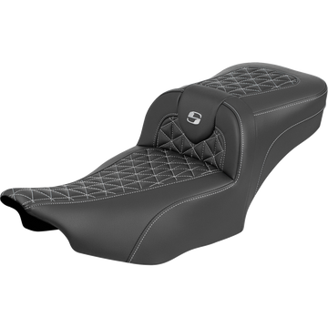 Saddlemen Roadsofa Extended Reach Seat Without Backrest Silver Stitch FLH/FLT '23-'25