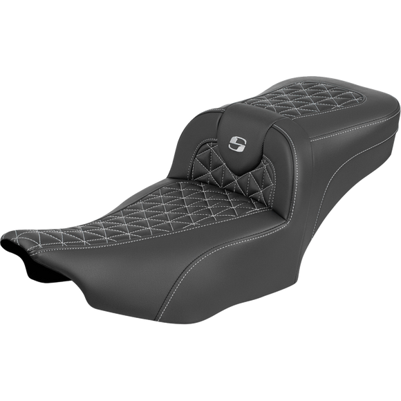 Saddlemen Roadsofa Extended Reach Seat Without Backrest Silver Stitch FLH/FLT '23-'25