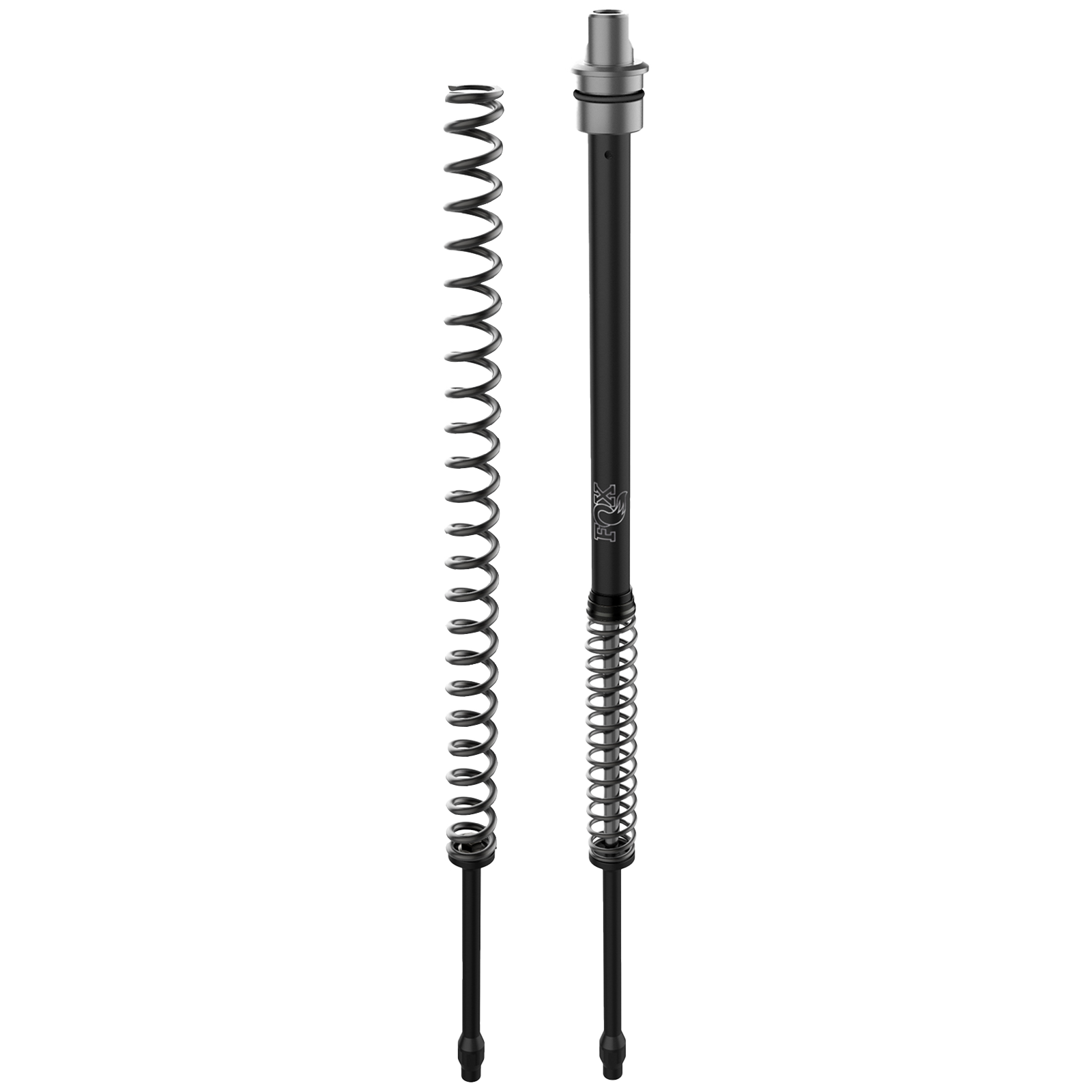 FOX GRIP 41mm fork cartridge kit for Harley Touring — black cartridge rods with silver coil springs