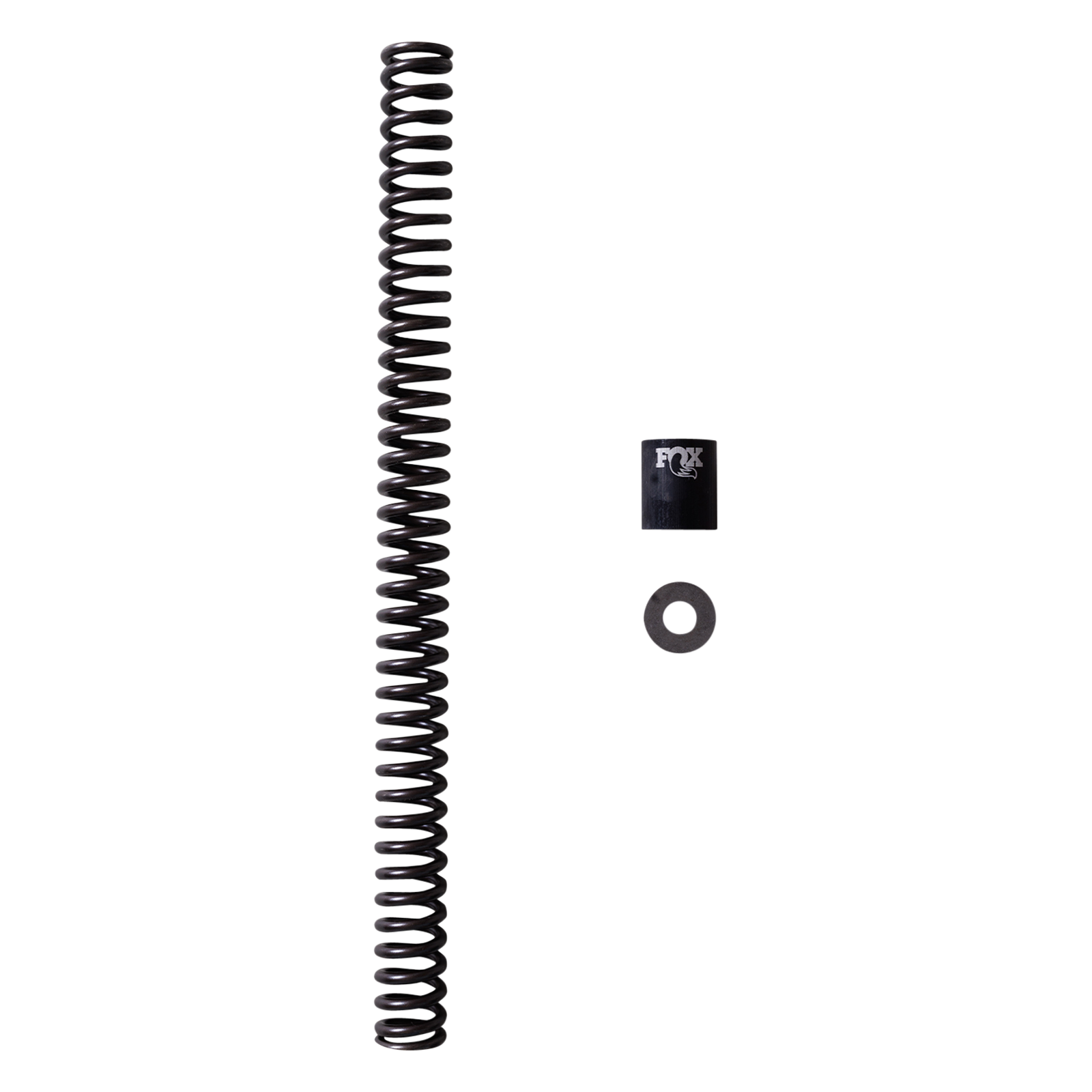 FOX 49mm V-Twin Fork Spring Kit for Harley Dyna — black coil spring with polished damper rod
