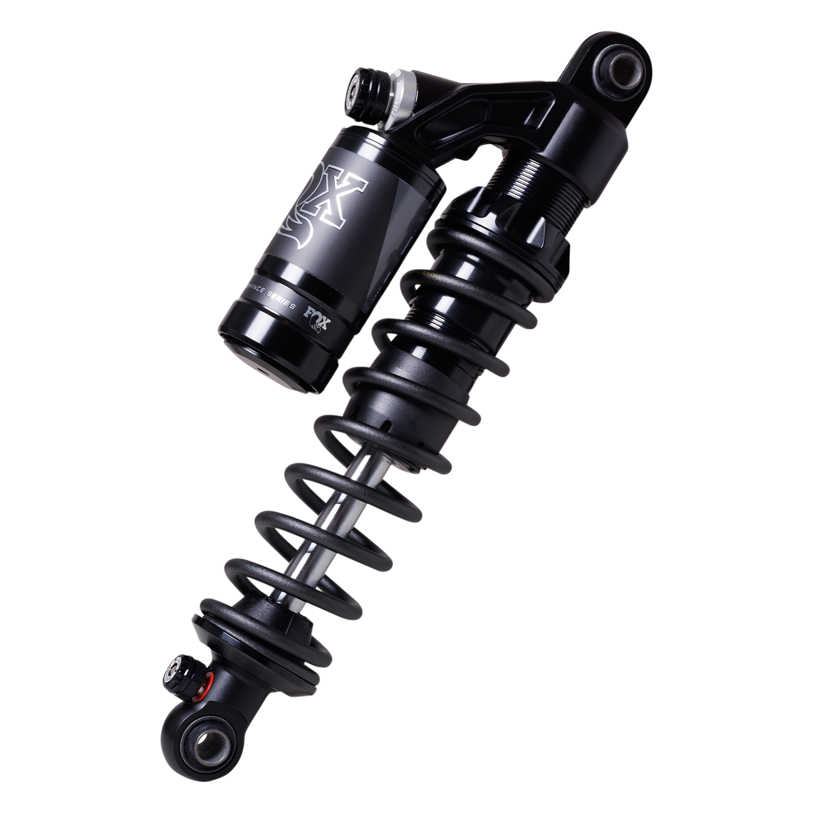 FOX RC-1 Piggyback Shocks for Harley Sportster — black adjustable rear coil shock