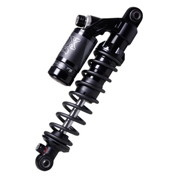 FOX RC-1 Piggyback Shocks for Harley Sportster — black adjustable rear coil shock
