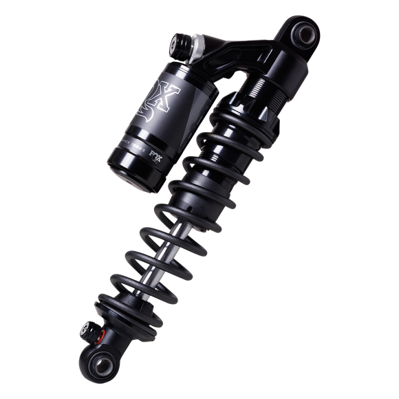 FOX RC-1 Piggyback Shocks for Harley Sportster — black adjustable rear coil shock
