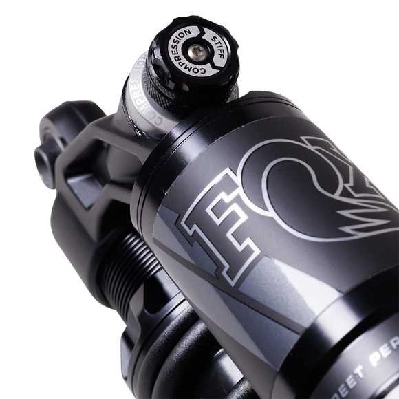 FOX RC-1 Piggyback shock reservoir and compression knob for Harley Sportster