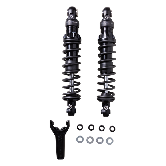 FOX IFP-R rear shocks with rebound for Harley FXR, black pair with mounting hardware