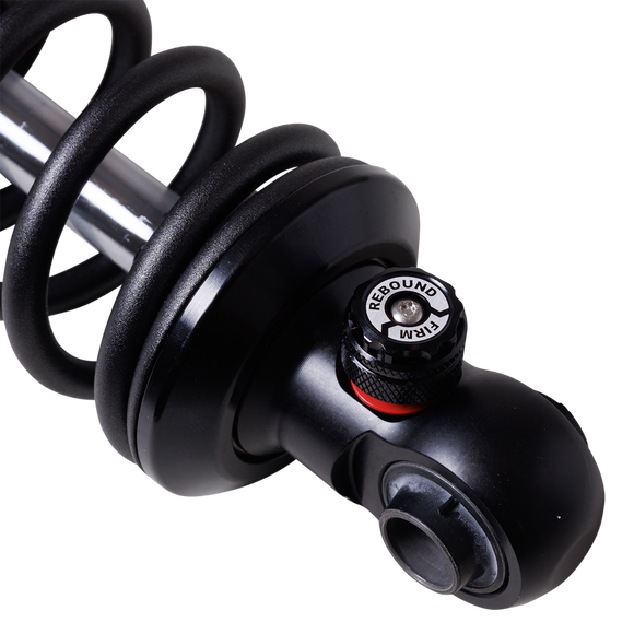 FOX IFP-R Adjustable Rear Shocks for Harley Sportster — close-up of black coil spring and rebound adjuster