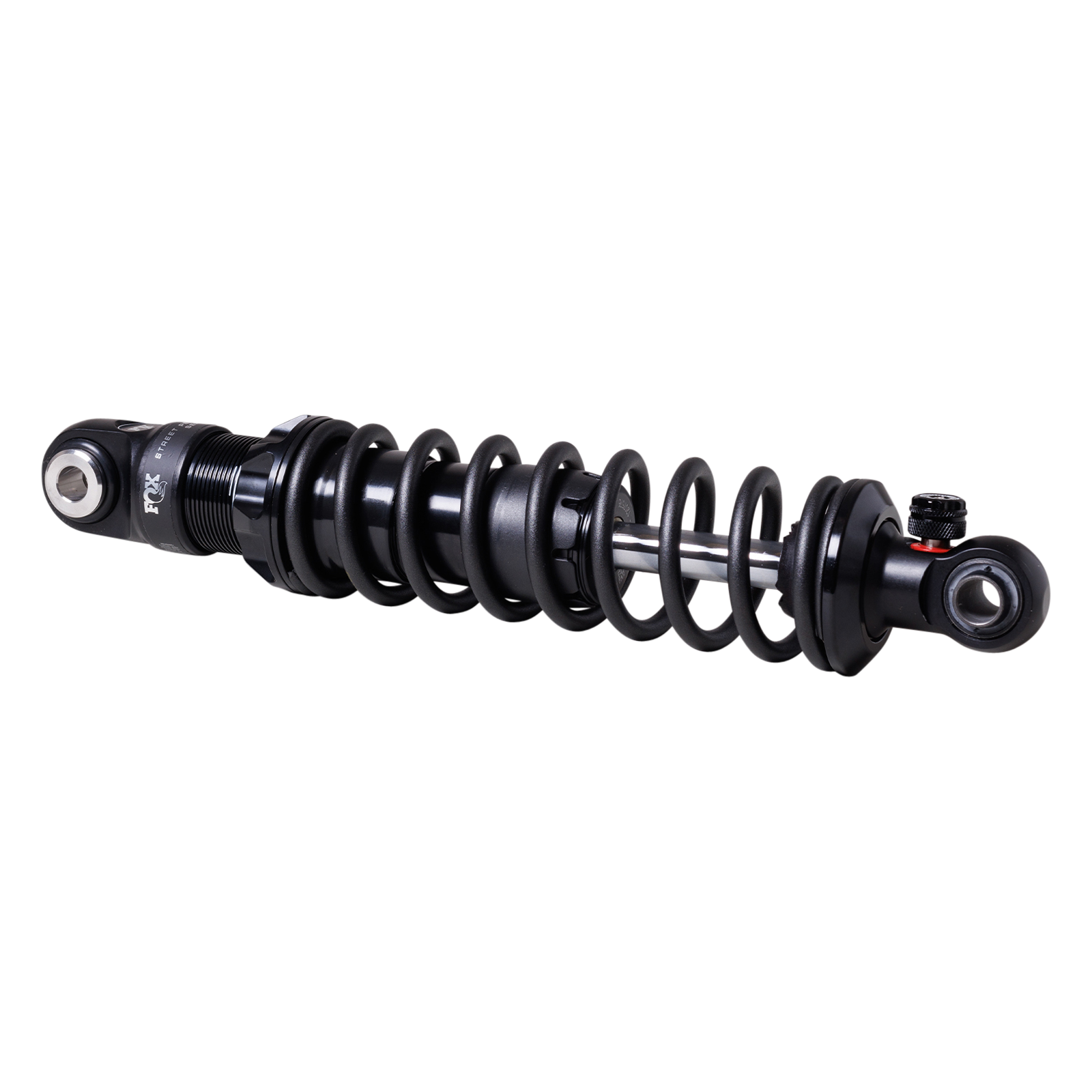 FOX IFP-R rear shock with rebound adjuster for Harley FXR, black coil spring and eyelet mounts