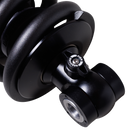 Close-up of FOX IFP-QSR rear shock for Harley Softail MY20+ showing coil spring, rebound knob and mounting eye