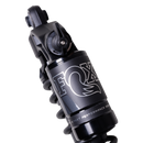 Close-up FOX QS3-QSR piggyback rear shock for Harley Dyna, black Street Performance reservoir