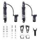 Pair of FOX QS3-QSR Remote Resi rear shocks with mounting hardware for Harley Touring
