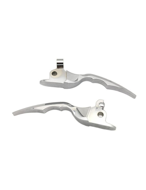 Chrome CNC billet aluminum blade lever set (left & right) for 2017–2020 Harley-Davidson Touring models with hydraulic clutch