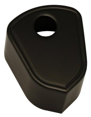 Smooth black billet aluminum ignition switch cover, black-anodized CNC-machined with keyhole, fits 1993–2006 Harley FLHT & FLTR