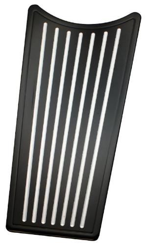 908335B black anodized billet dash insert (tank panel) with vertical milled silver stripes for Harley‑Davidson Electra Glide and Road Glide