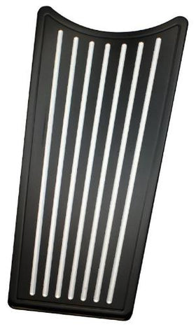 908335B black anodized billet dash insert (tank panel) with vertical milled silver stripes for Harley‑Davidson Electra Glide and Road Glide