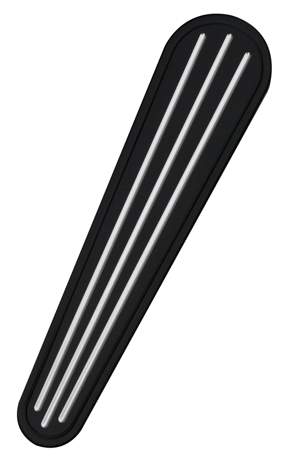 908355B black anodized billet aluminum dash insert with three milled silver grooves for 2006-2007 Harley-Davidson FLHX Street Glide