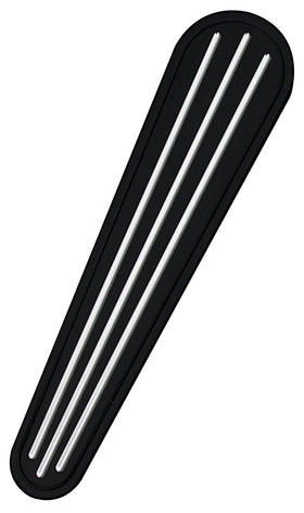 Pro-One ball-milled billet dash insert, black with three polished grooves, part #908365B, fits 2008-2023 Harley Touring models