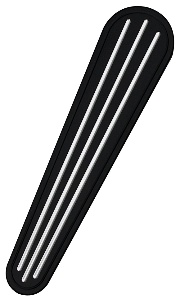 Pro-One ball-milled billet dash insert, black with three polished grooves, part #908365B, fits 2008-2023 Harley Touring models