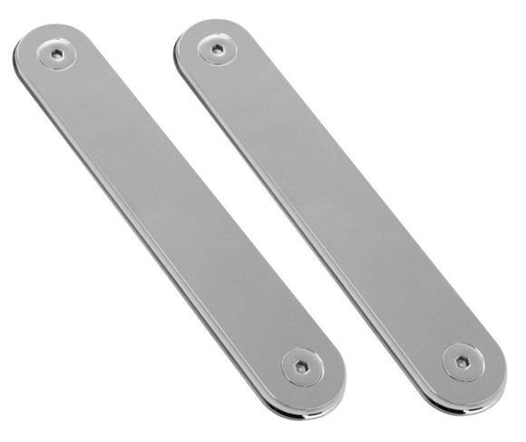 Pair of smooth chrome billet aluminum turn signal eliminators, CNC machined for Harley Street Glide (908370)