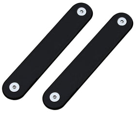 Pair of smooth black CNC billet aluminum turn signal eliminators for Harley Street Glide