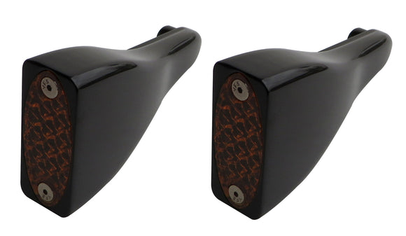 Pair of black billet front amber LED signal lights for 1998-2013 Harley-Davidson Road Glide (FLTR)