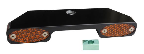 909101B black billet turn signal bar with amber LED lenses, narrow glide fit for Harley FL/FX/XL