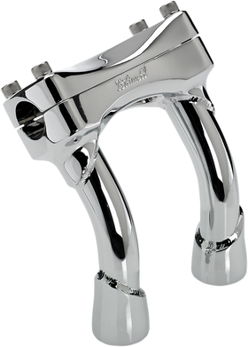 BILTWELL Murdock Handlebar Risers - Pullback - 6" - Chrome 6404-105-06