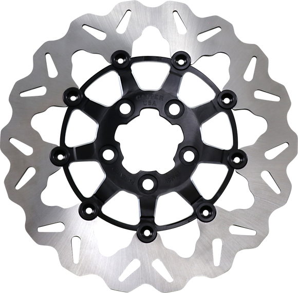 GBRAKES Rear Wave? Rotor - Black Carrier DF681CW-C