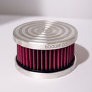 Boogie Co Billet Dead Center Intake Air Cleaner for CV Carbs side view