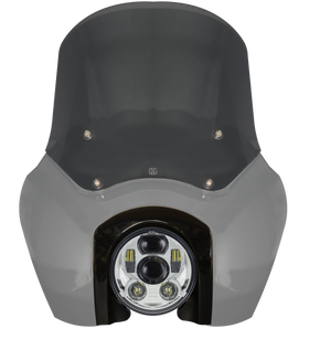 5.75-inch LED projector headlight motorcycle fairing with smoked windshield