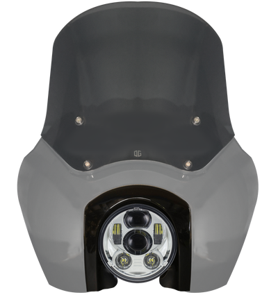 5.75-inch LED projector headlight motorcycle fairing with smoked windshield